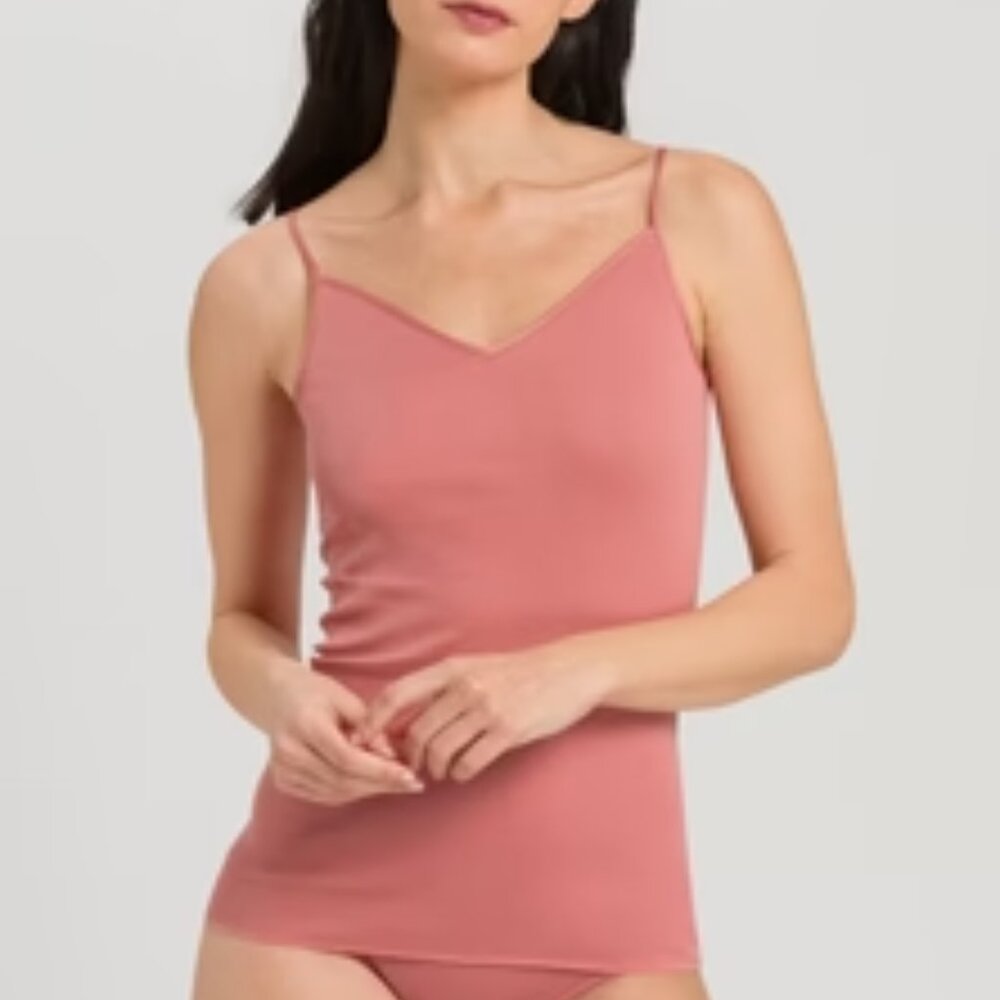 HANRO V-Neck Cotton Camisole in Sweet Pepper Size Medium Brand New NWT - Picture 2 of 6